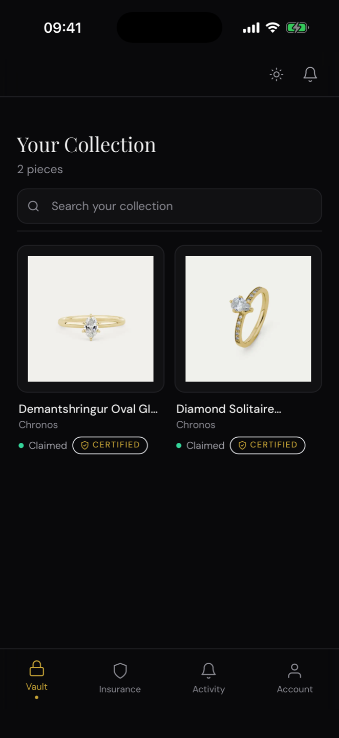 Norrstone Vault on iOS — a collection of seven certified pieces